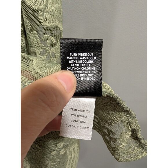 Torrid Women's Lace Kimono Green Duster Floral Open Front Beachy Boho Sz 1/2 XL - Picture 9 of 16